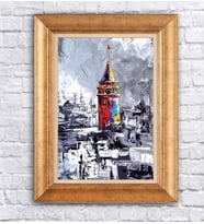 Altın Varaklı  Çerçeveli Paspartulu Tablo ndd1344 (Gold)