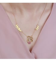 Vaoov 925 Ayar Gümüş Anne Bebek Figürlü Isimli Kolye (418903524) (Gold)