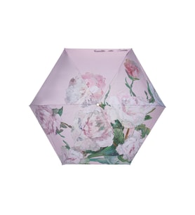 Çiçek Desenli Üç Katlı 90 Cm Çanta Boy Şemsiye, UV50 Koruma, Pembe