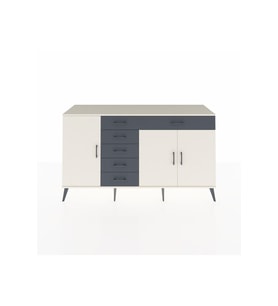 Kronos Konsol 3 Raflı 6 Çekmeceli 3 Kapaklı 176x59x99 Aytaşı-Aytaşı/Antrasit