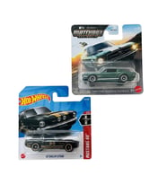 2 Araç Set - Hot Wheels '67 Shelby GT500 & Matchbox 2025 Aston 1968 Ford Mustang Fastback - Siyah - Yeşil