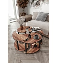 YİN YANG UNITY SERENITY ORTA SEHPA 4 LÜ CEVİZ 70CM