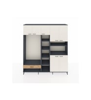 Hyperion Dolap 11 Raflı Tek Çekmeceli 7 Kapaklı 220x44x243 Antrasit-Aytaşı/Çam