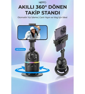 360° Dönen Yüz Takibi Gimbal ile Akıllı Telefon Sabitleyici