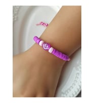 Gülen Yüz Figürlü Fimo Boncuk Çocuk Bileklik