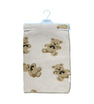 Bebitof Sevimli Ayıcıklar Desenli 90x100 cm Peluş Bebek Battaniye BBTF.TAS.95076