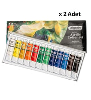 Bigpoint Akrilik Boya Seti 12ml Tüp x 12 Renk x 2 Adet