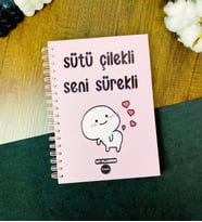 Sütü Çilekli Seni Sürekli Tasarımlı Konuşan Ajanda