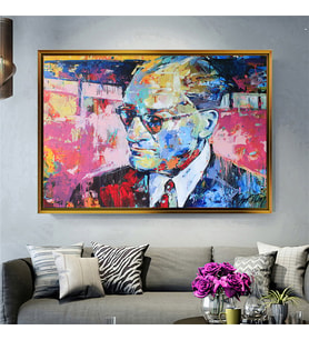 Tablore Modern Pop Art Mustafa Kemal Atatürk Portresi Çerçeveli Kanvas Tablo Modern Salon Dekoru