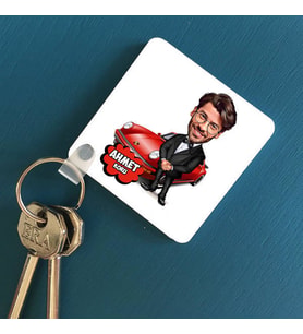 Kişiye Özel Zengin ve Yakışıklı Karikatürlü Anahtarlık