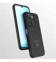 Coverzone Xiaomi Redmi 15C ile uyumlu K?l?f MagSafe ile uyumlu Z-Samara Kapak Wireless ?arj �zellikli Stand Olabilen Redmi 15C kilif Siyah