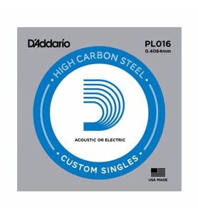 Daddario Pl016 Elektro Ve Akustik Tek Tel, G-(Sol), Yüksek Karbonlu Çelik