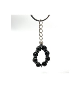 SERTİFİKALI Obsidyen Doğal Taş Anahtarlık 8mm