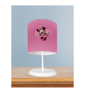 MEKTA HOME BEBEK VE ÇOCUK ODASI Büyük Kalpli Minnie Mause Desenli Abajur