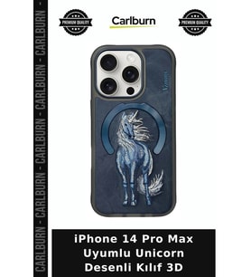 iPhone 14 Pro Max Uyumlu Unicorn Desenli Kılıf 3D Cihaz Koruma Şarj Kılıfı