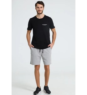 Unisex Pamuklu Rahat Penye Şort (Gri)