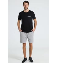 Unisex Pamuklu Rahat Penye Şort (Gri)