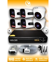 Elitcam 6 Kameralı Zebra 2 İç Kamera Set HDD'siz 5 MP Full HD Gece Görüşlü Güvenlik Kamerası Sistemi