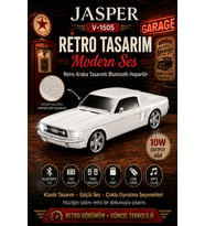 Jasper Jpr-1505 Beyaz 10w Bluetooth Hoparlörlü Retro Araba Tasarım – Fm Radyo, Usb, Tf Kart, Aux Ve