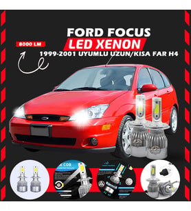 Ford Focus 1 1999-2001 Uzun-Kısa Uyumlu Şimşek Etkili Led Xenon Performance Series H4