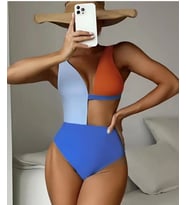 Splice Renkli Dikişsiz Moda Bikini Mayo (Çok Renkli)