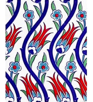 Armada Çini 20x25 Cm Ac 1020 Sarmaşık Laleli Desen Çini Seramik Karo