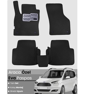 FORD COURIER (2013-2023) Uyumlu EVA Paspas Tam Set–Araca Özel,Su Geçirmez,Kolay Montaj