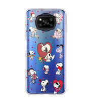 Poco X3 Pro / X3 NFC Uyumlu Snoopy ve Kalp Tasarımlı Şeffaf Telefon Kılıfı