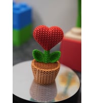 Dekoratif Kalp Çiçek 10 cm