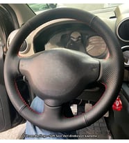 Citroen Berlingo Araca Özel Direksiyon Kılıfı NOKTA DÜZ KIRMIZI İP (Karışık)