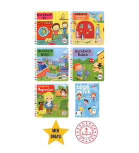 Hareketli Ev - Hareketli Hayvanat Bahçesi - Hareketli Bahçe - Hayvanlar- Eğitici Hareketli Kitap Set