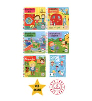 Hareketli Ev - Hareketli Hayvanat Bahçesi - Hareketli Bahçe - Hayvanlar- Eğitici Hareketli Kitap Set