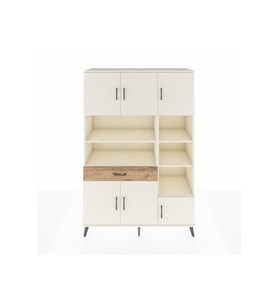 Hyperion Dolap 10 Raflı Tek Çekmeceli 6 Kapaklı 132x44x195 Aytaşı-Aytaşı/Çam