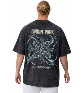 Linkin Park Rock Metal Müzik Grubu Sırt Baskılı Unisex Oversize Vintage Yıkamalı Tişört