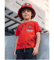 LCW Kids Kırmızı Spider-man Nakışlı Erkek Çocuk Tişört