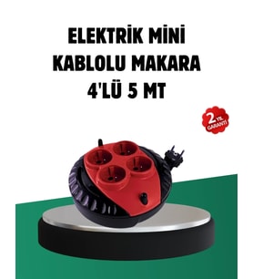 Türkiye Üretimi 5 Metre 4 Prizli Kablolu Makara