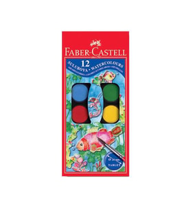 Sulu Boya 12 Renkli Orta Boy Faber Castell Sulu Boya 12 Renkli Fırça Hediyeli (Karışık)