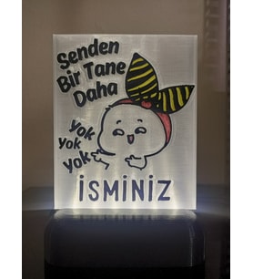 Kişiye Özel İsimli Hediyelik Kablolu Led Lamba - M10 - Senden Bir Tane Daha Yok (Beyaz)