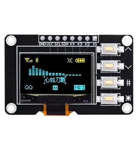 0.96" 128x64 4 Butonlu OLED Ekran I2C SSD1315 Sarı Mavi Arduino Uyumlu Grafik LCD