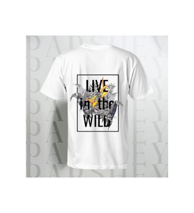 Live in the Wild Baskılı Unisex Yarım Kollu Bisiklet Yaka %100 Pamuk Oversize T-shirt