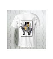 Live in the Wild Baskılı Unisex Yarım Kollu Bisiklet Yaka %100 Pamuk Oversize T-shirt (Beyaz)