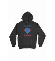 Ulan Batur Moğolistan Bayraklı Kalpli Siyah Sweatshirt Hoodie