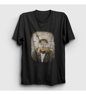 Presmono Unisex Siyah Paper Nirvana Kurt Cobain T-Shirt 35860tt