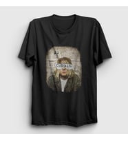 Presmono Unisex Siyah Paper Nirvana Kurt Cobain T-Shirt 35860tt