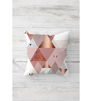 Geometrik Mermer Desenli Çift Tarafı Baskı Gizli Fermuar Yastık Kılıfı Kırlent Koltuk Yastık Kılıfı (Pembe)