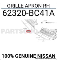 Nissan Micra Ön Panjur Izgarası Nikelaj Bandlı Sağ 2005 2009-  (Oem No:  62320Bc41A)