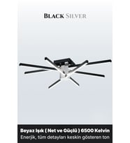 Nova 8 Silver 4000K LED Tavan Avize – Kumandalı Dim Edilebilir – Aşağı Işık