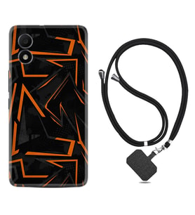 TCL 303 Kılıf Silikon Boyun Askılı İpli Desenli Silikon Zigzaglar 1651