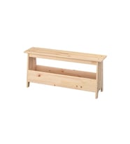 Ahşap Bank, Çam 100 cm MeridyenDukkan Tabure, Çam Ağacından Çok Amaçlı Bank Ahşap Tabure Saklama Alanı (Natural)