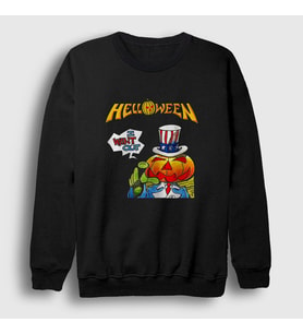Presmono Unisex Siyah Out Helloween Sweatshirt 149401tt
